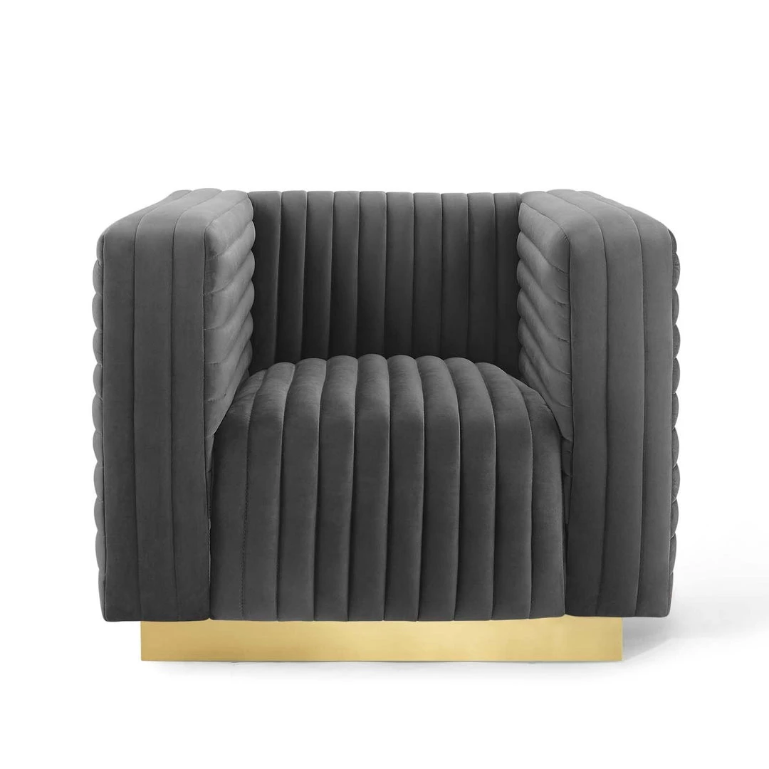 Modway Charisma Channel Tufted Performance Velvet Accent Armchair Charcoal Armchairs 5 Modway Charisma Channel Tufted Performance Velvet Accent Armchair Charcoal Armchairs