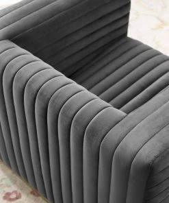 Modway Charisma Channel Tufted Performance Velvet Accent Armchair Charcoal Armchairs 14 Modway Charisma Channel Tufted Performance Velvet Accent Armchair Charcoal Armchairs