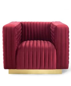 Modway Charisma Channel Tufted Performance Velvet Accent Armchair Maroon 12 Modway Charisma Channel Tufted Performance Velvet Accent Armchair Maroon
