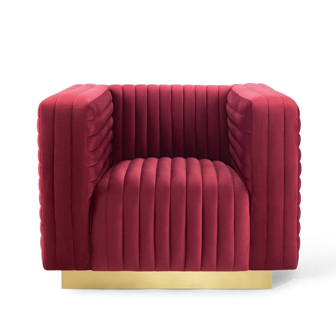 Modway Charisma Channel Tufted Performance Velvet Accent Armchair Maroon 5 Modway Charisma Channel Tufted Performance Velvet Accent Armchair Maroon