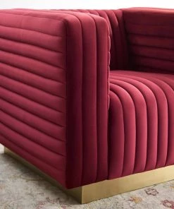 Modway Charisma Channel Tufted Performance Velvet Accent Armchair Maroon 14 Modway Charisma Channel Tufted Performance Velvet Accent Armchair Maroon