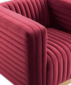 Modway Charisma Channel Tufted Performance Velvet Accent Armchair Maroon 13 Modway Charisma Channel Tufted Performance Velvet Accent Armchair Maroon