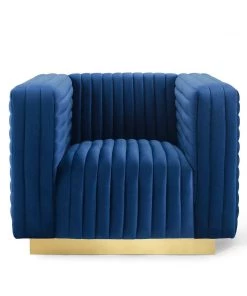 Modway Armchairs Charisma Channel Tufted Performance Velvet Accent Armchair Navy 12 Modway Armchairs Charisma Channel Tufted Performance Velvet Accent Armchair Navy