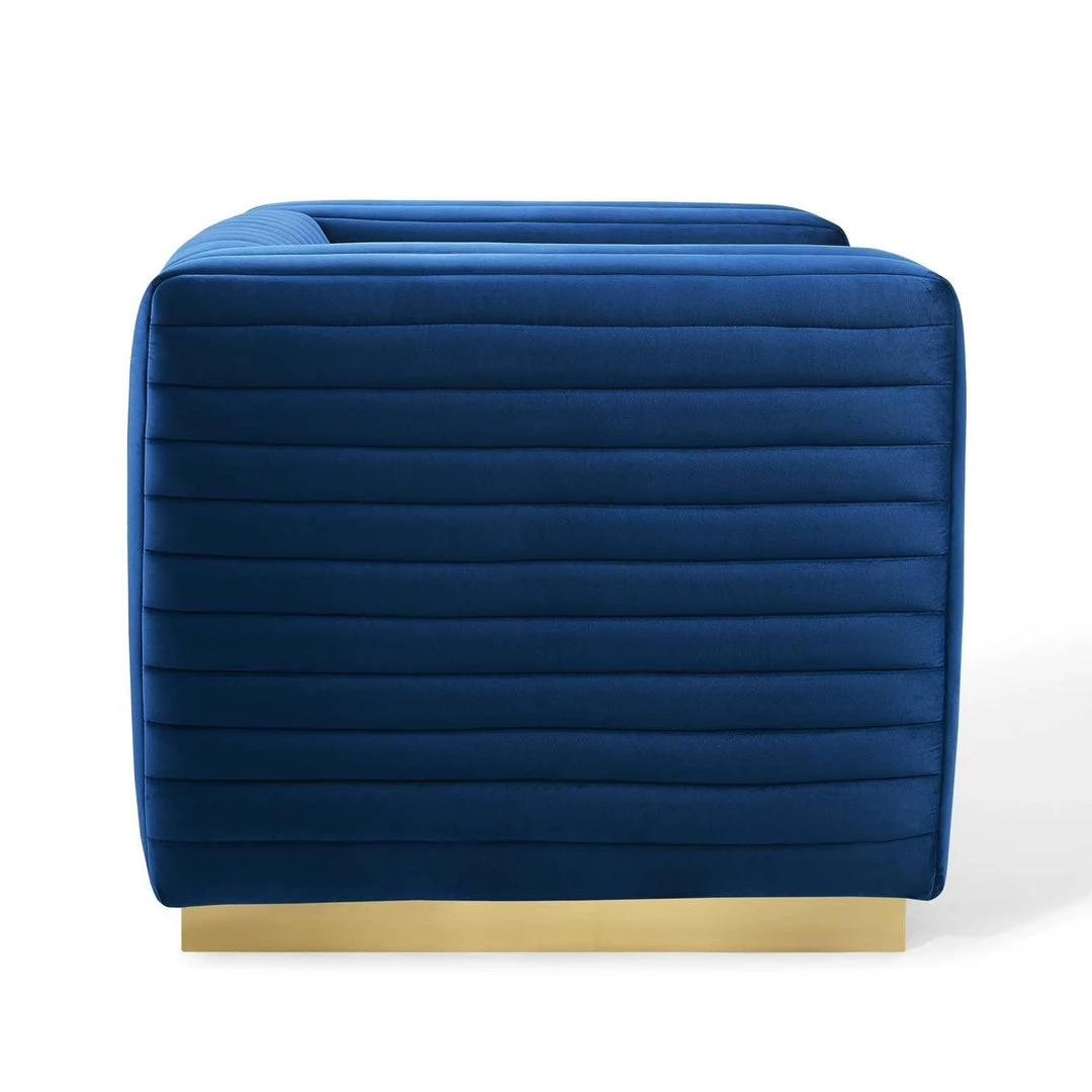 Modway Armchairs Charisma Channel Tufted Performance Velvet Accent Armchair Navy 3 Modway Armchairs Charisma Channel Tufted Performance Velvet Accent Armchair Navy