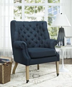Modway Chart Upholstered Fabric Lounge Chair Azure