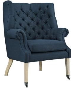 Modway Chart Upholstered Fabric Lounge Chair Azure