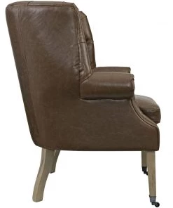 Modway Chart Upholstered Vinyl Lounge Chair Brown