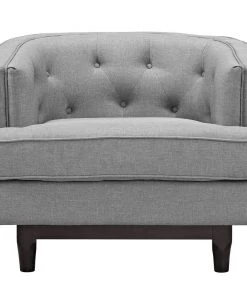 Modway Coast Upholstered Fabric Armchair Light Gray