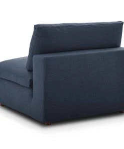 Modway Commix Down Filled Overstuffed Armless Chair Azure Armless Sofa Chairs