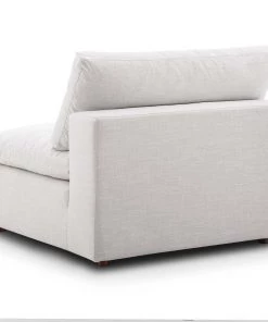 Modway Armless Sofa Chairs Commix Down Filled Overstuffed Armless Chair Beige