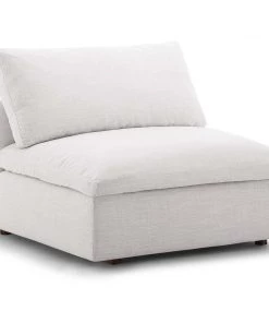 Modway Armless Sofa Chairs Commix Down Filled Overstuffed Armless Chair Beige