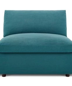 Modway Commix Down Filled Overstuffed Armless Chair Teal Armless Sofa Chairs