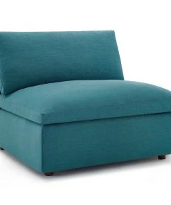 Modway Commix Down Filled Overstuffed Armless Chair Teal Armless Sofa Chairs