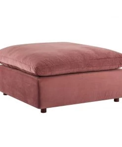 Modway Commix Down Filled Overstuffed Performance Velvet Ottoman Dusty Rose