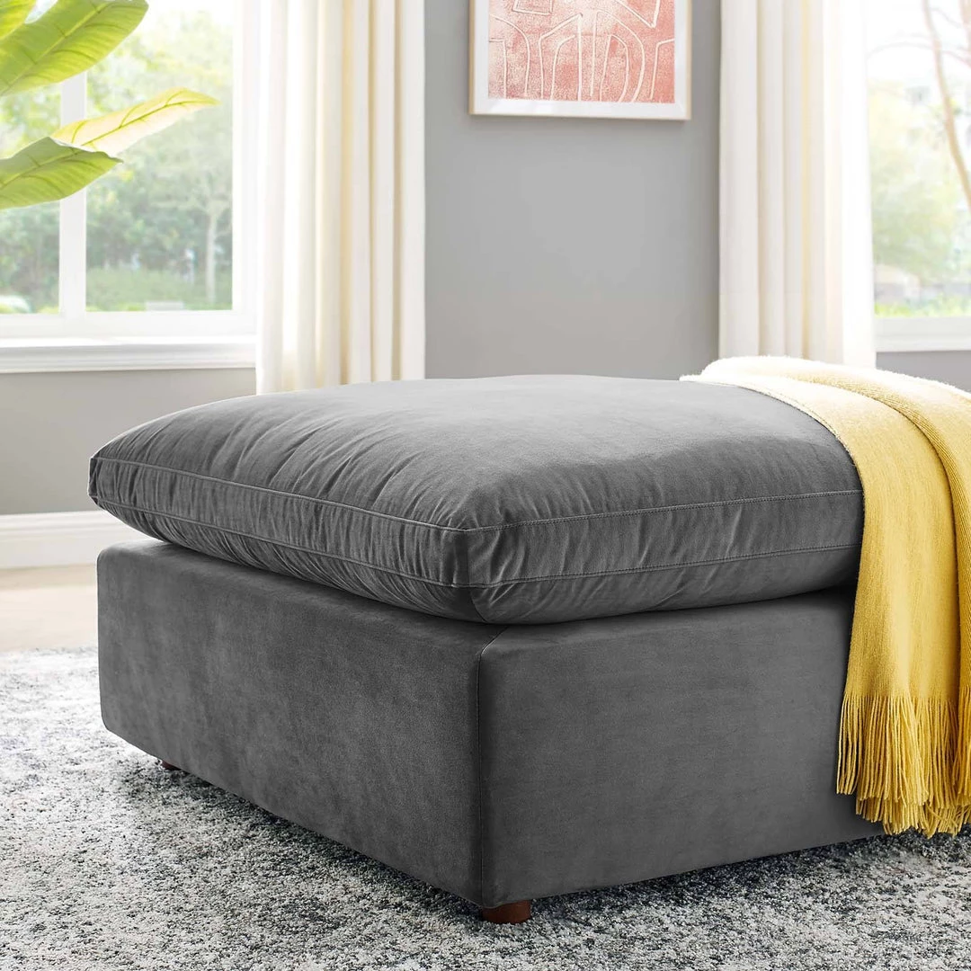 Modway Ottomans Commix Down Filled Overstuffed Performance Velvet Ottoman Gray 6 Modway Ottomans Commix Down Filled Overstuffed Performance Velvet Ottoman Gray
