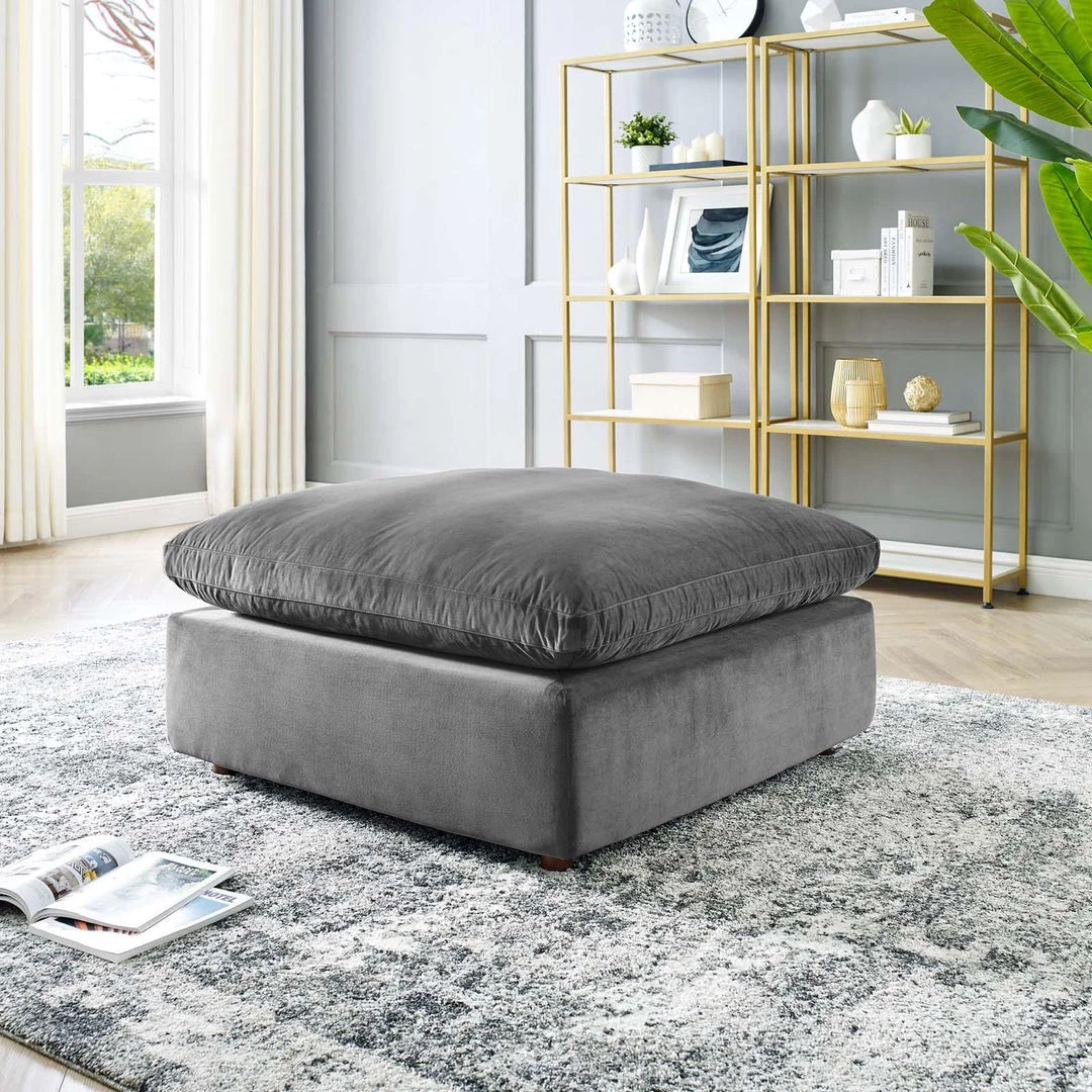 Modway Ottomans Commix Down Filled Overstuffed Performance Velvet Ottoman Gray 7 Modway Ottomans Commix Down Filled Overstuffed Performance Velvet Ottoman Gray