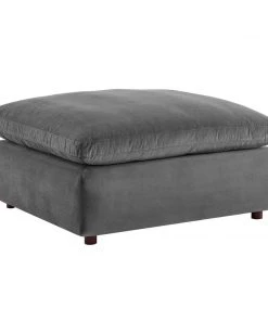 Modway Ottomans Commix Down Filled Overstuffed Performance Velvet Ottoman Gray
