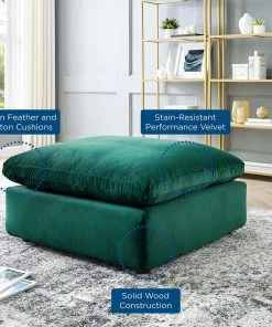 Modway Commix Down Filled Overstuffed Performance Velvet Ottoman Green 12 Modway Commix Down Filled Overstuffed Performance Velvet Ottoman Green