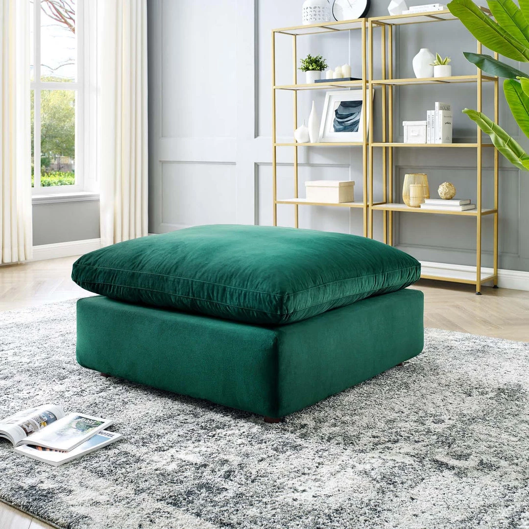 Modway Commix Down Filled Overstuffed Performance Velvet Ottoman Green 7 Modway Commix Down Filled Overstuffed Performance Velvet Ottoman Green