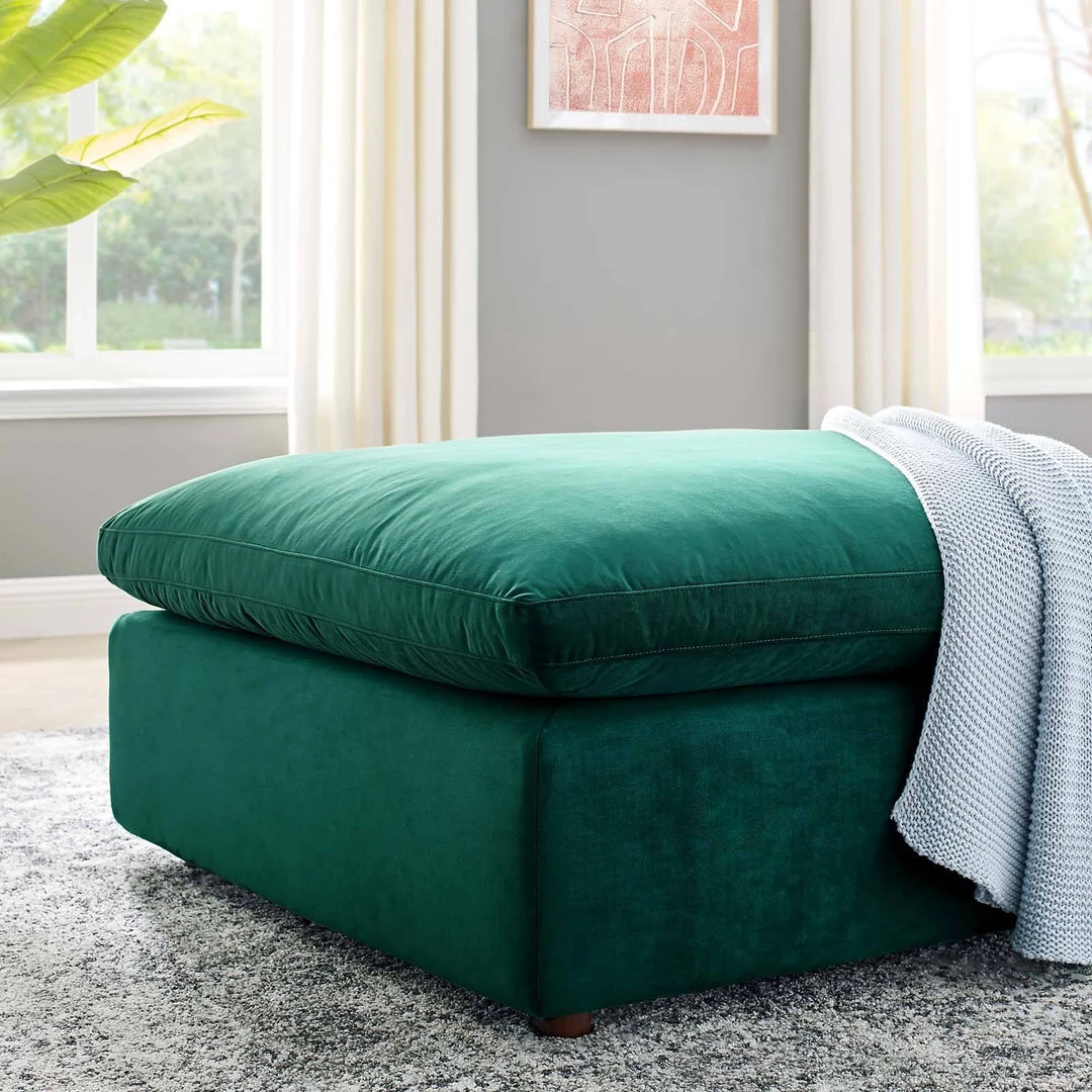 Modway Commix Down Filled Overstuffed Performance Velvet Ottoman Green 6 Modway Commix Down Filled Overstuffed Performance Velvet Ottoman Green