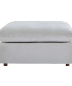 Modway Commix Down Filled Overstuffed Performance Velvet Ottoman Light Gray