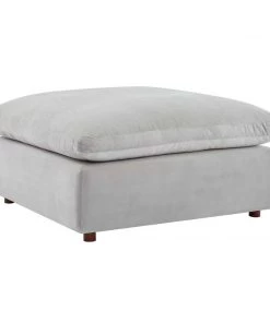 Modway Commix Down Filled Overstuffed Performance Velvet Ottoman Light Gray
