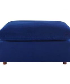 Modway Commix Down Filled Overstuffed Performance Velvet Ottoman Navy Ottomans