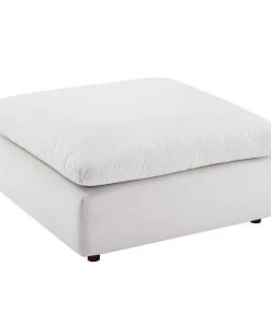 Modway Commix Down Filled Overstuffed Performance Velvet Ottoman White Ottomans
