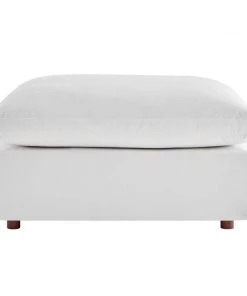 Modway Commix Down Filled Overstuffed Performance Velvet Ottoman White Ottomans