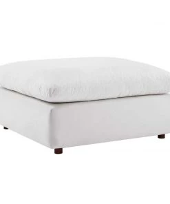 Modway Commix Down Filled Overstuffed Performance Velvet Ottoman White Ottomans