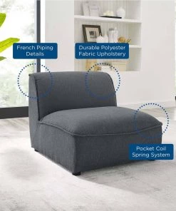 Modway Sectionals Comprise Armless Chair Charcoal 15 Modway Sectionals Comprise Armless Chair Charcoal