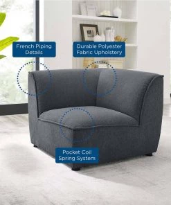 Modway Sectionals Comprise Corner Sectional Sofa Chair Charcoal