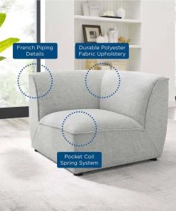 Modway Comprise Corner Sectional Sofa Chair Light Gray