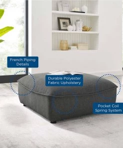 Modway Comprise Sectional Sofa Ottoman Charcoal