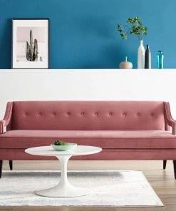 Modway SOFAS Concur Button Tufted Performance Velvet Sofa Dusty Rose
