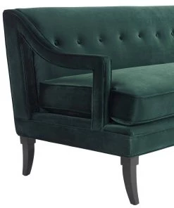 Modway Concur Button Tufted Performance Velvet Sofa Green