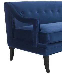 Modway Concur Button Tufted Performance Velvet Sofa Navy