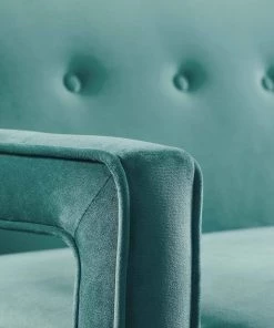 Modway Concur Button Tufted Performance Velvet Sofa Teal