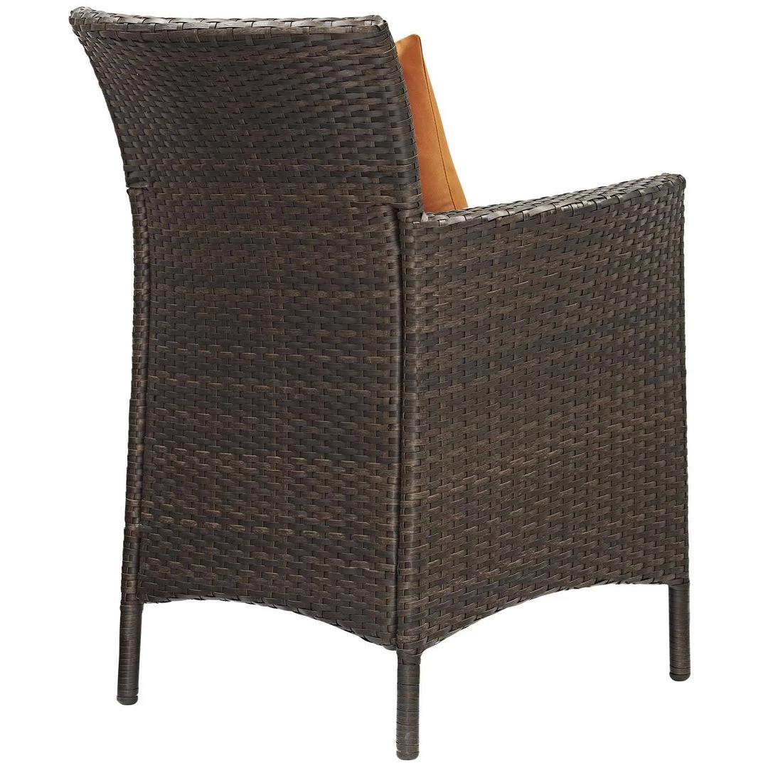 Modway Armchair Sets Conduit Outdoor Patio Wicker Rattan Dining Armchair Set Of 2 Brown Orange 3 Modway Armchair Sets Conduit Outdoor Patio Wicker Rattan Dining Armchair Set Of 2 Brown Orange
