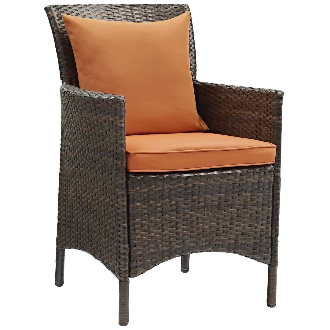 Modway Armchair Sets Conduit Outdoor Patio Wicker Rattan Dining Armchair Set Of 2 Brown Orange 2 Modway Armchair Sets Conduit Outdoor Patio Wicker Rattan Dining Armchair Set Of 2 Brown Orange