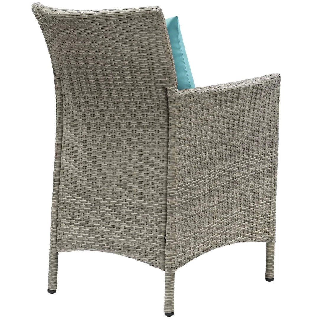 Modway Conduit Outdoor Patio Wicker Rattan Dining Armchair Set Of 2 Light Gray Turquoise 3 Modway Conduit Outdoor Patio Wicker Rattan Dining Armchair Set Of 2 Light Gray Turquoise
