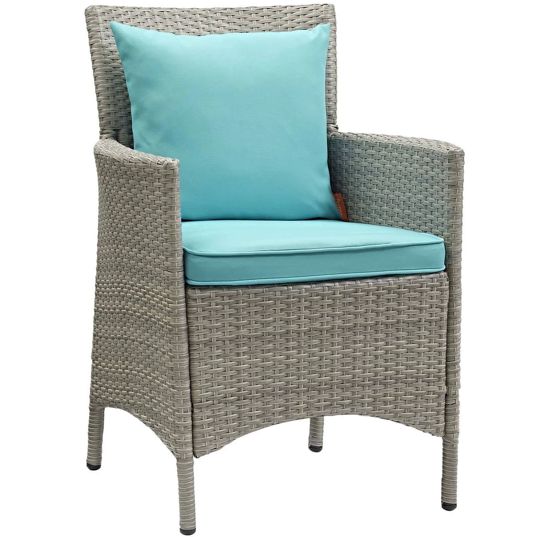 Modway Conduit Outdoor Patio Wicker Rattan Dining Armchair Set Of 2 Light Gray Turquoise 2 Modway Conduit Outdoor Patio Wicker Rattan Dining Armchair Set Of 2 Light Gray Turquoise