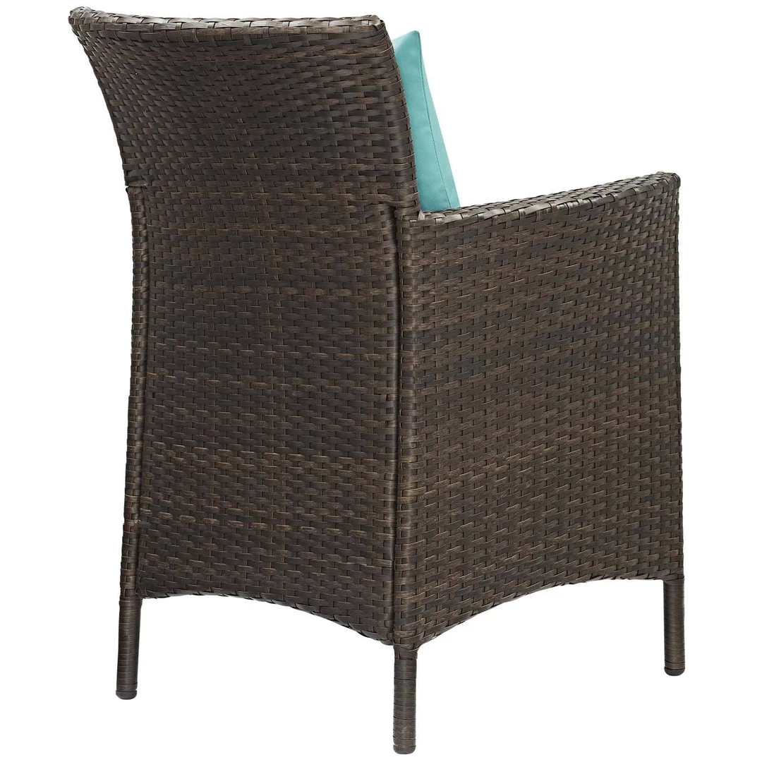 Modway Conduit Outdoor Patio Wicker Rattan Dining Armchair Set Of 4 Brown Turquoise Armchair Sets 3 Modway Conduit Outdoor Patio Wicker Rattan Dining Armchair Set Of 4 Brown Turquoise Armchair Sets