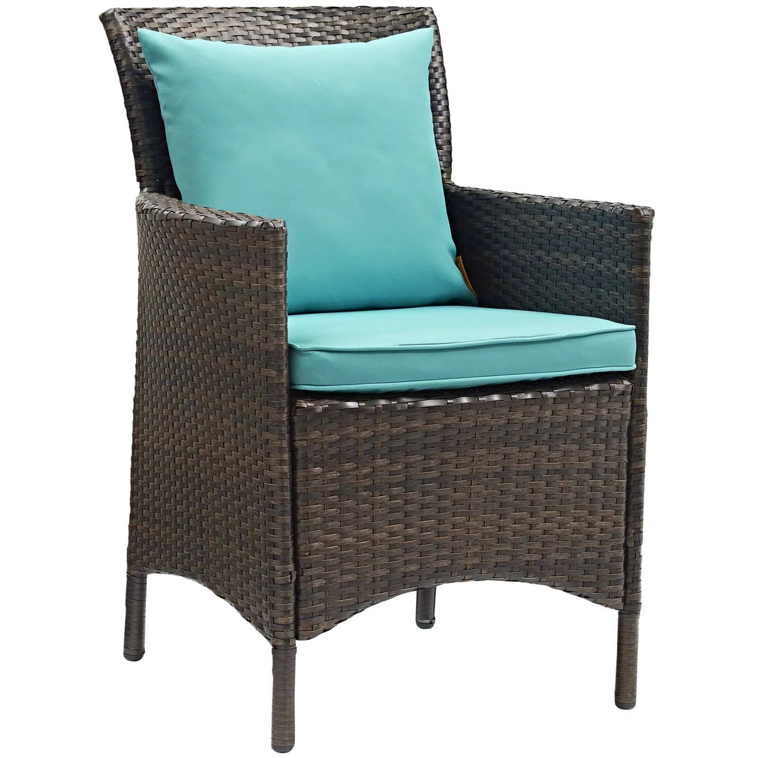 Modway Conduit Outdoor Patio Wicker Rattan Dining Armchair Set Of 4 Brown Turquoise Armchair Sets 2 Modway Conduit Outdoor Patio Wicker Rattan Dining Armchair Set Of 4 Brown Turquoise Armchair Sets