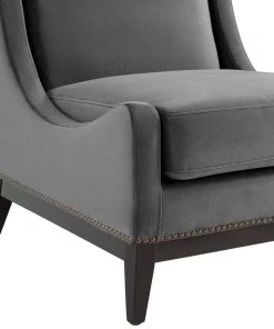 Modway Confident Accent Upholstered Performance Velvet Lounge Chair Gray