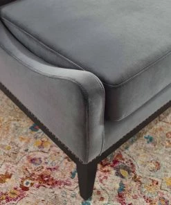 Modway Confident Accent Upholstered Performance Velvet Lounge Chair Gray