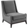Modway Confident Accent Upholstered Performance Velvet Lounge Chair Gray