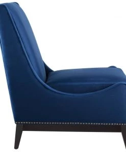 Modway Confident Accent Upholstered Performance Velvet Lounge Chair Navy