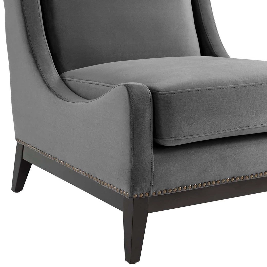 Modway Chaise Lounge Chairs Confident Lounge Chair Upholstered Performance Velvet Set Of 2 Gray 6 Modway Chaise Lounge Chairs Confident Lounge Chair Upholstered Performance Velvet Set Of 2 Gray