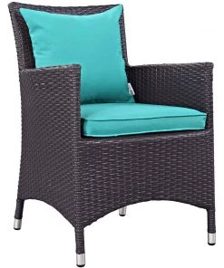 Modway Convene 3 Piece Set Outdoor Patio With Fire Pit Espresso Turquoise